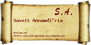 Savolt Annamária névjegykártya