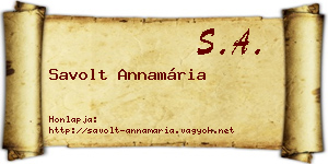 Savolt Annamária névjegykártya